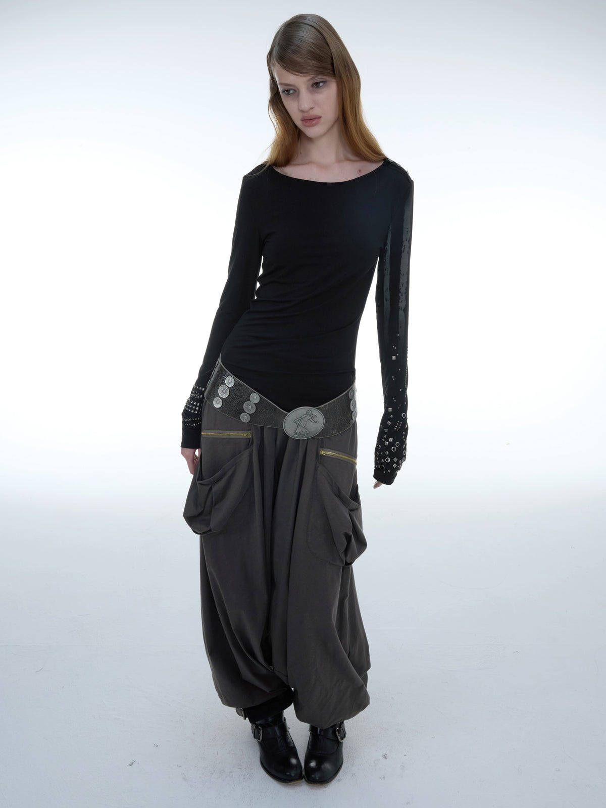 Studded Cuff Top | Black