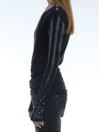 Studded Cuff Top | Black
