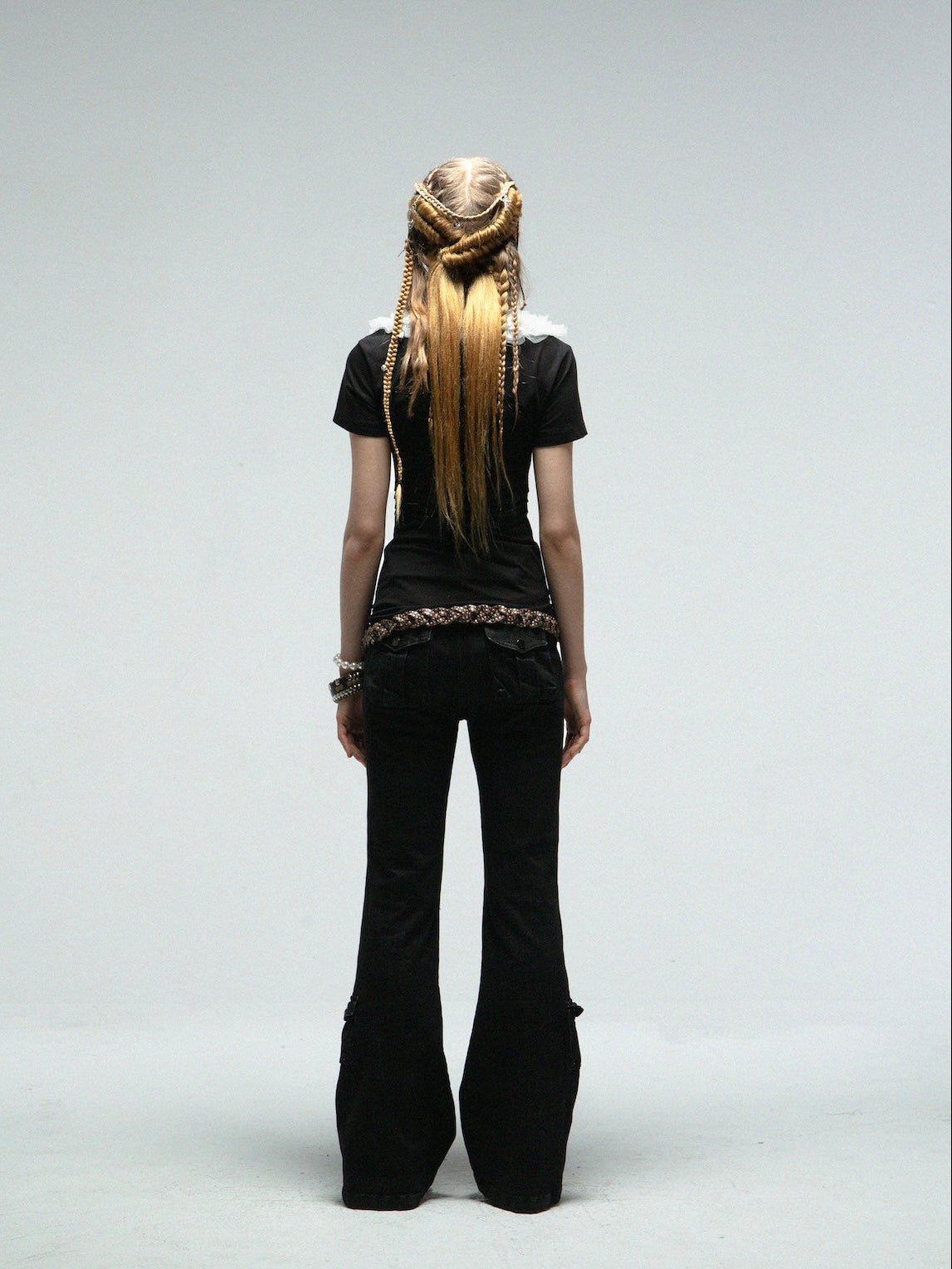 Ruffled Collar Top | Black