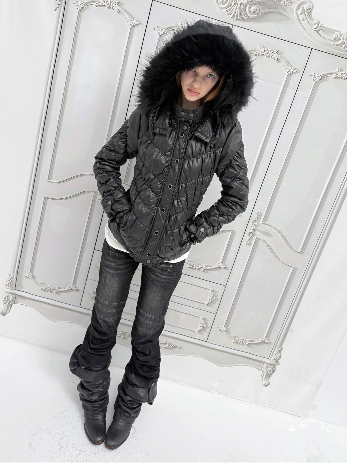 Quilted Down Jacket | Black