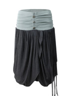 Tulip Fringed Skirt | Blue & Dark Grey