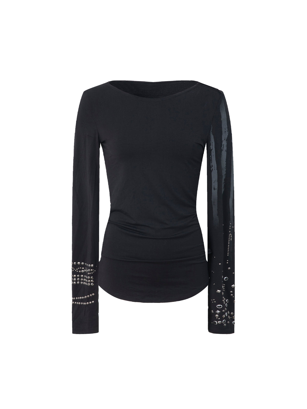 Studded Cuff Top | Black