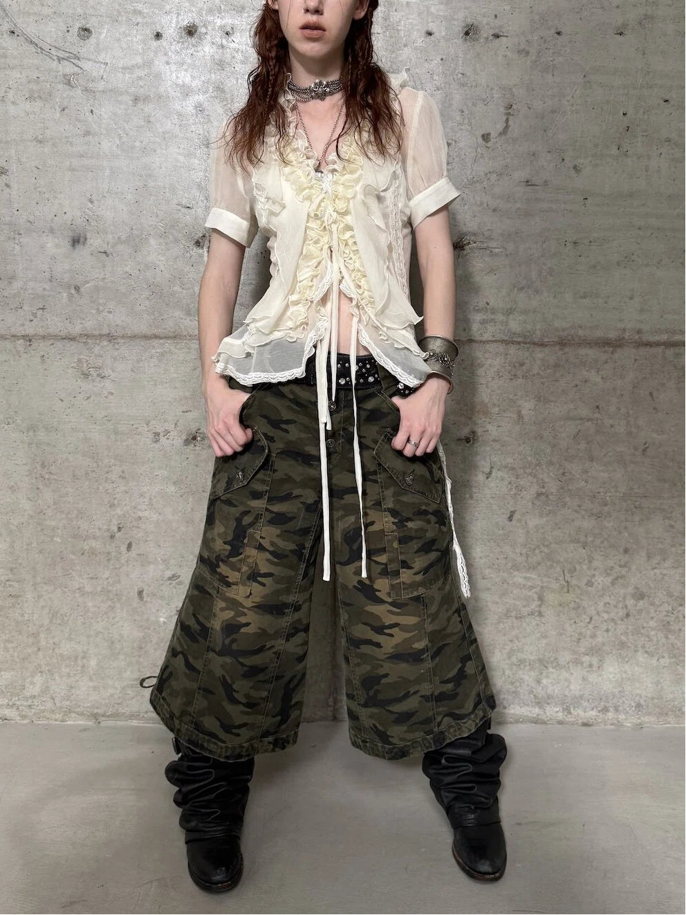 Camo Flared Jorts