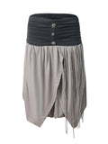 Tulip Fringed Skirt | Grey & Pale Pink