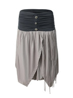 Tulip Fringed Skirt | Grey & Pale Pink