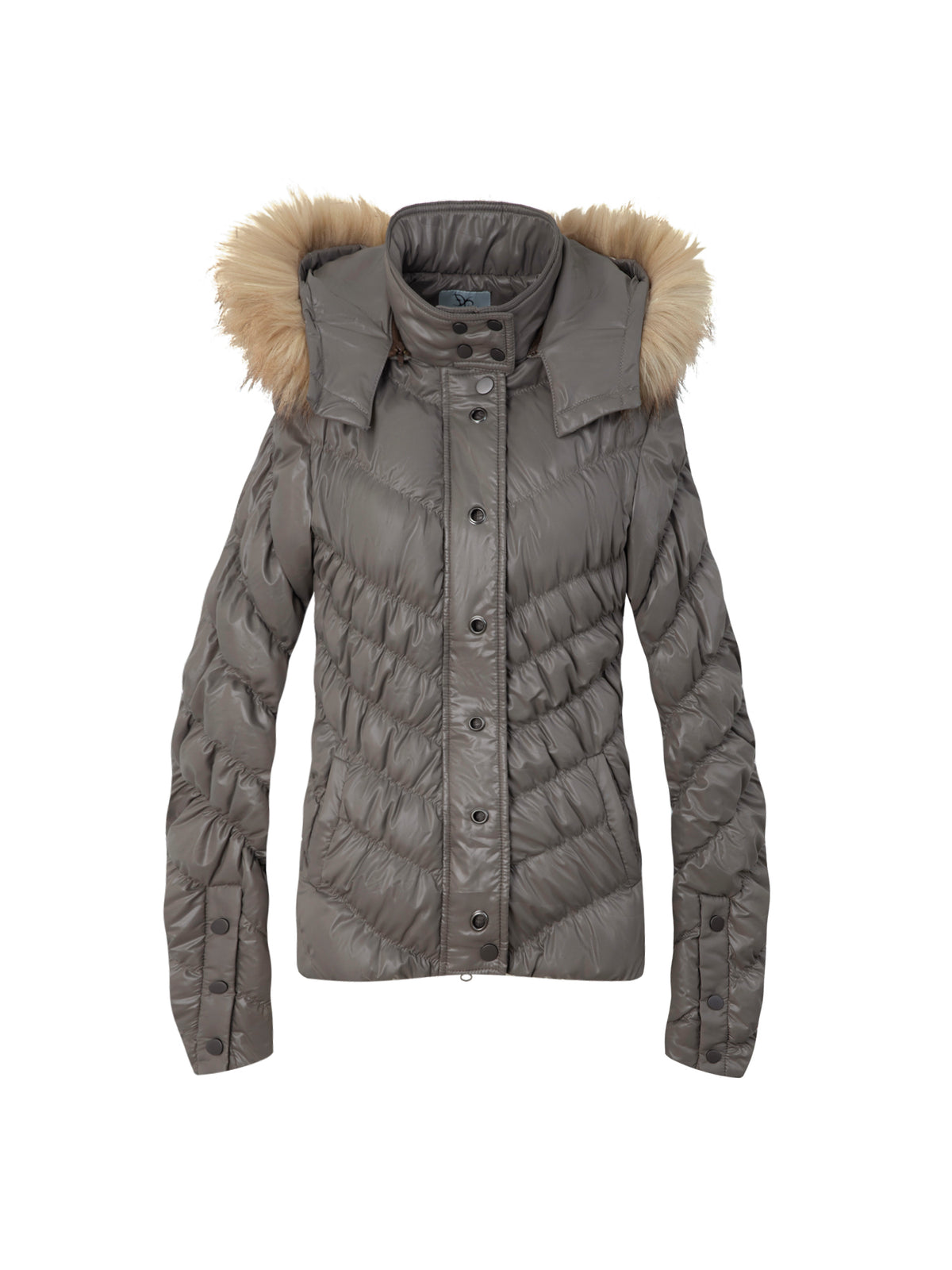 Quilted Down Jacket | Brown