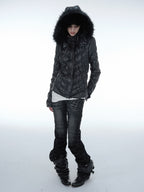 Quilted Down Jacket | Black