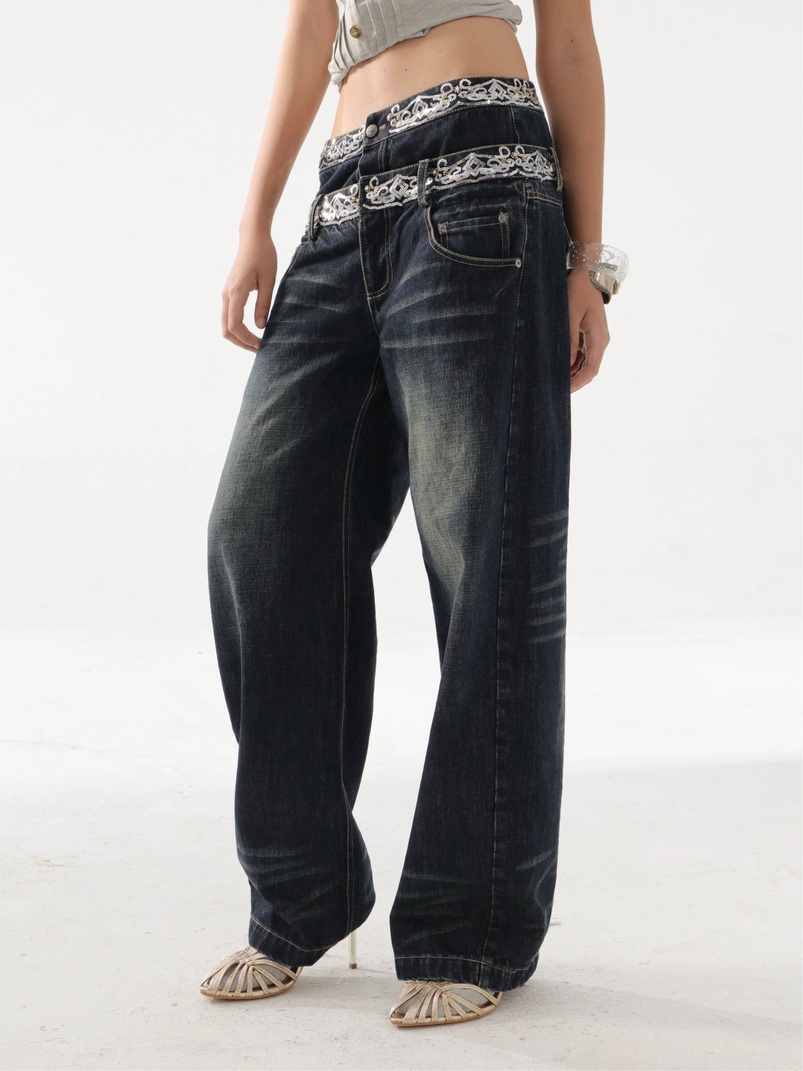 Double Waistband Jeans