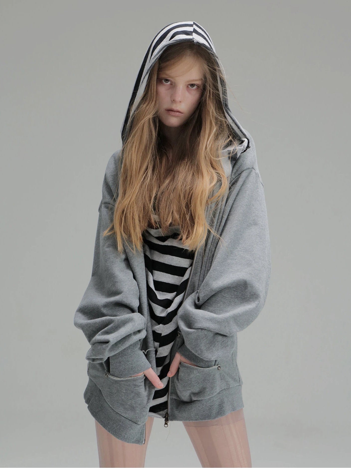 Layered Hoodie | Grey
