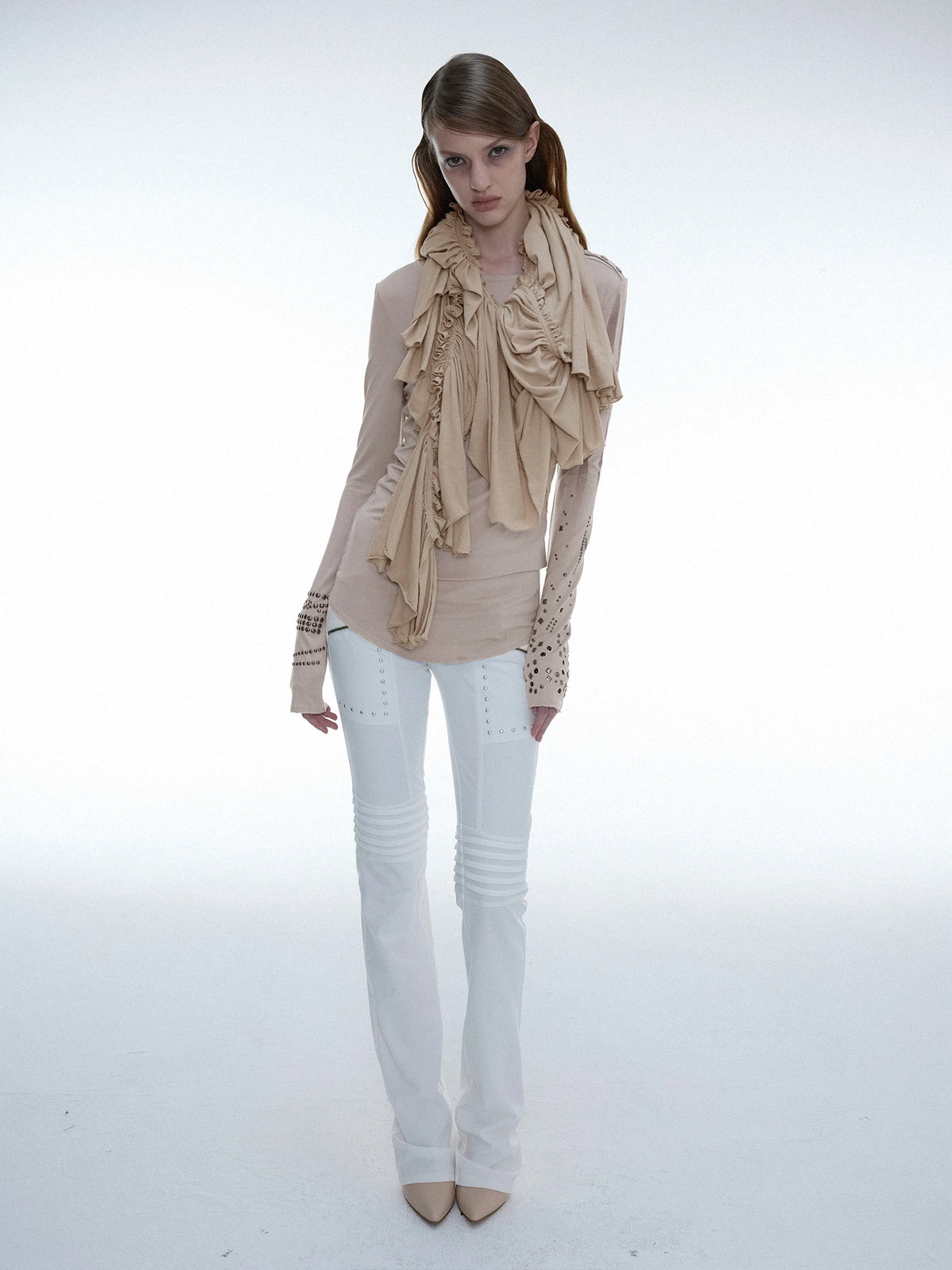 Studded Cuff Top | Sand