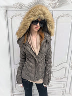 Quilted Down Jacket | Brown