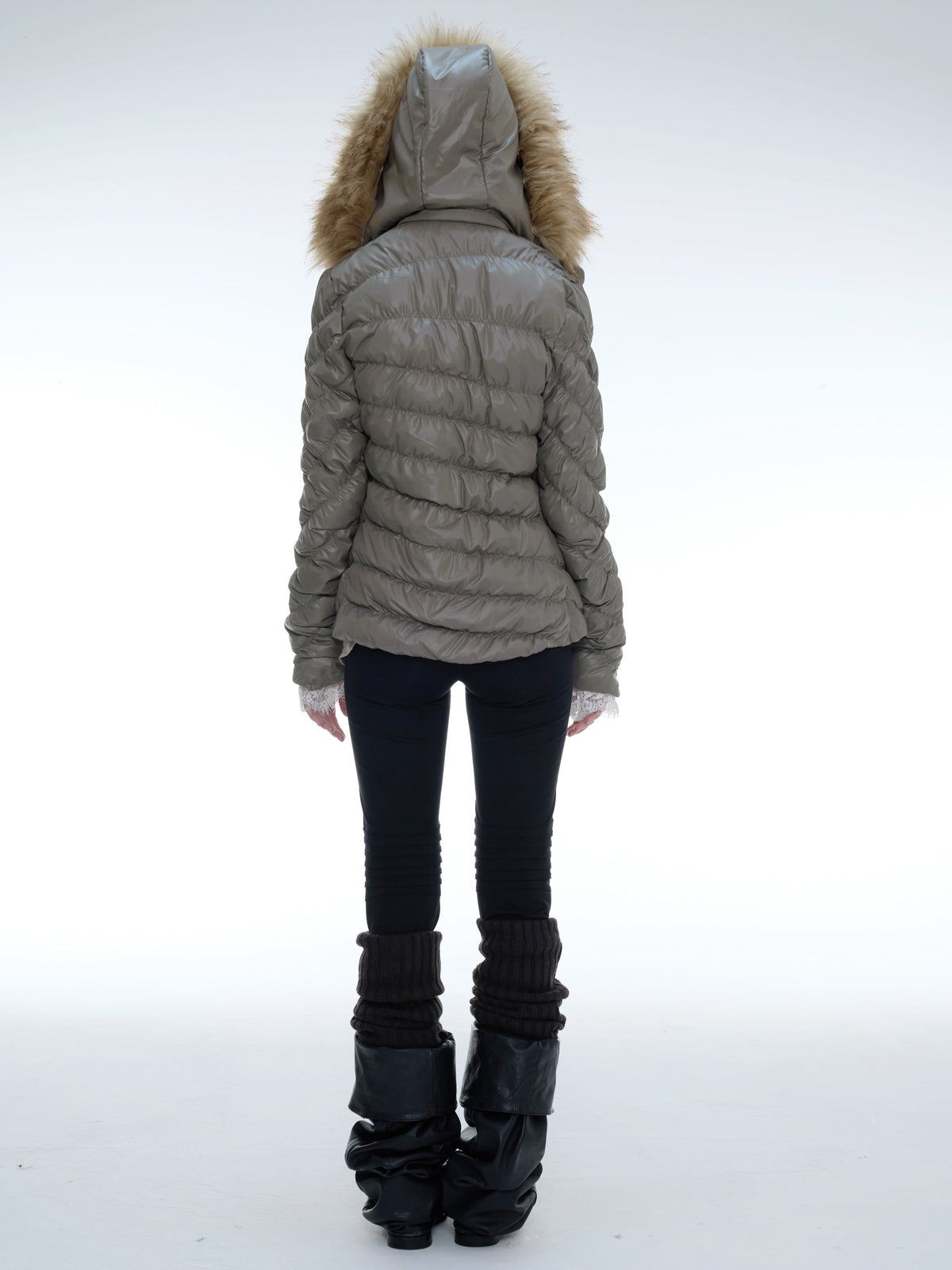 Quilted Down Jacket | Brown