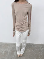 Studded Cuff Top | Sand