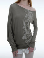 Baroque Slouch Top | Green