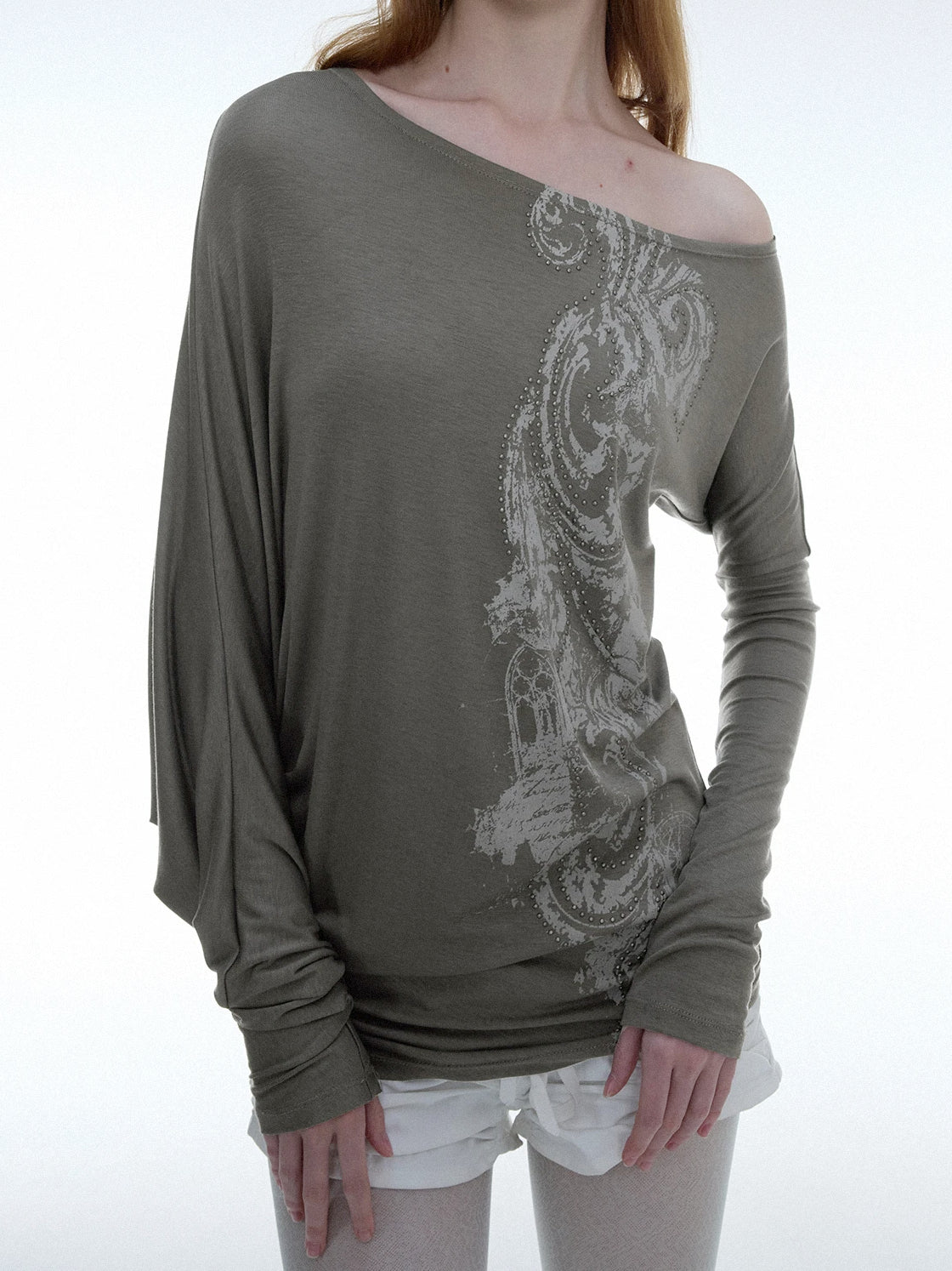 Baroque Slouch Top | Green