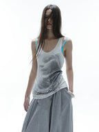 Sequins Tank Top | White