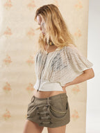 Midsummer Lace Cropped Hoodie