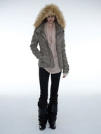 Quilted Down Jacket | Brown