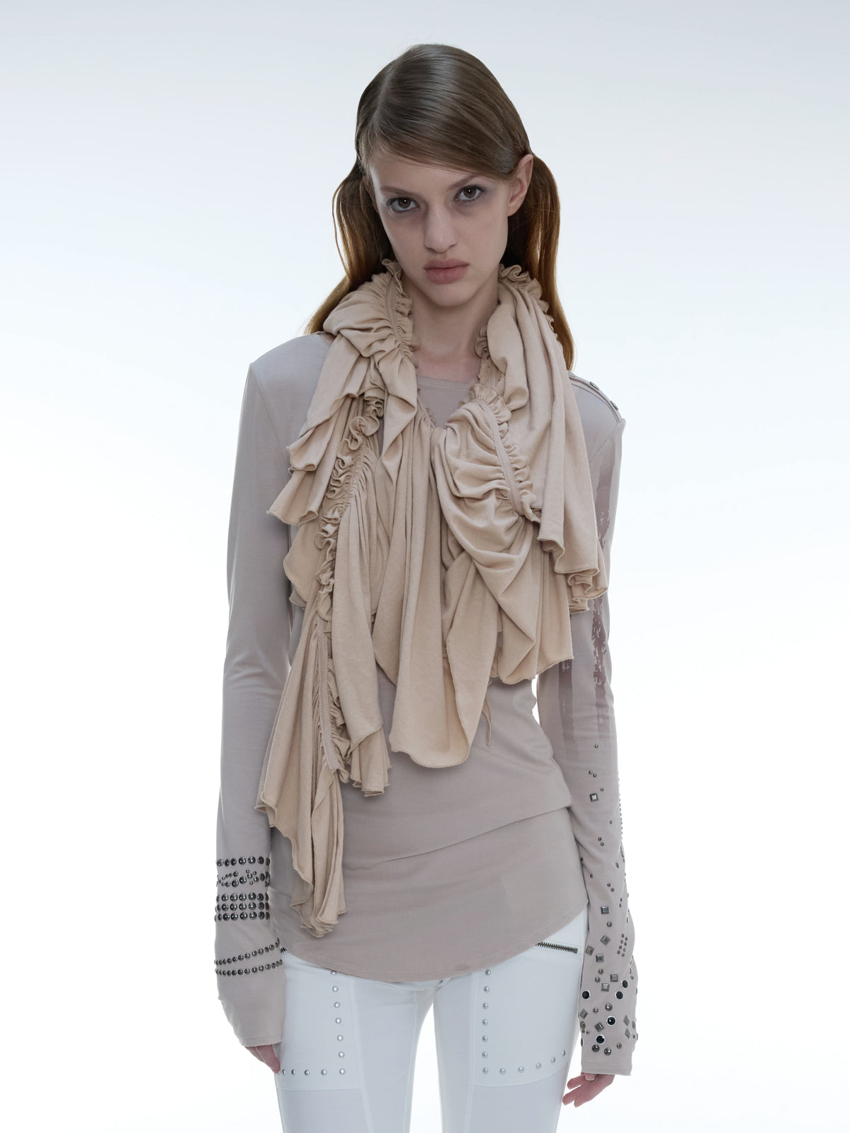 Studded Cuff Top | Sand
