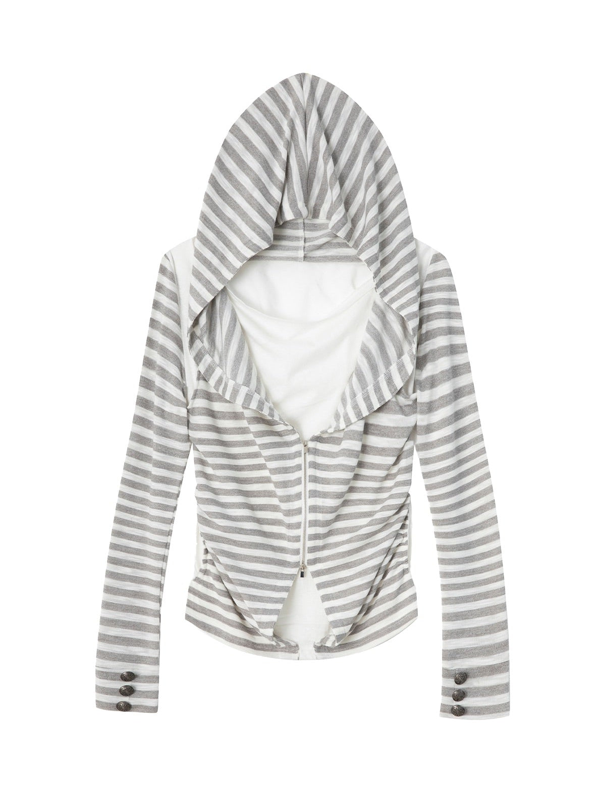 Layered Hooded Top  | Grey