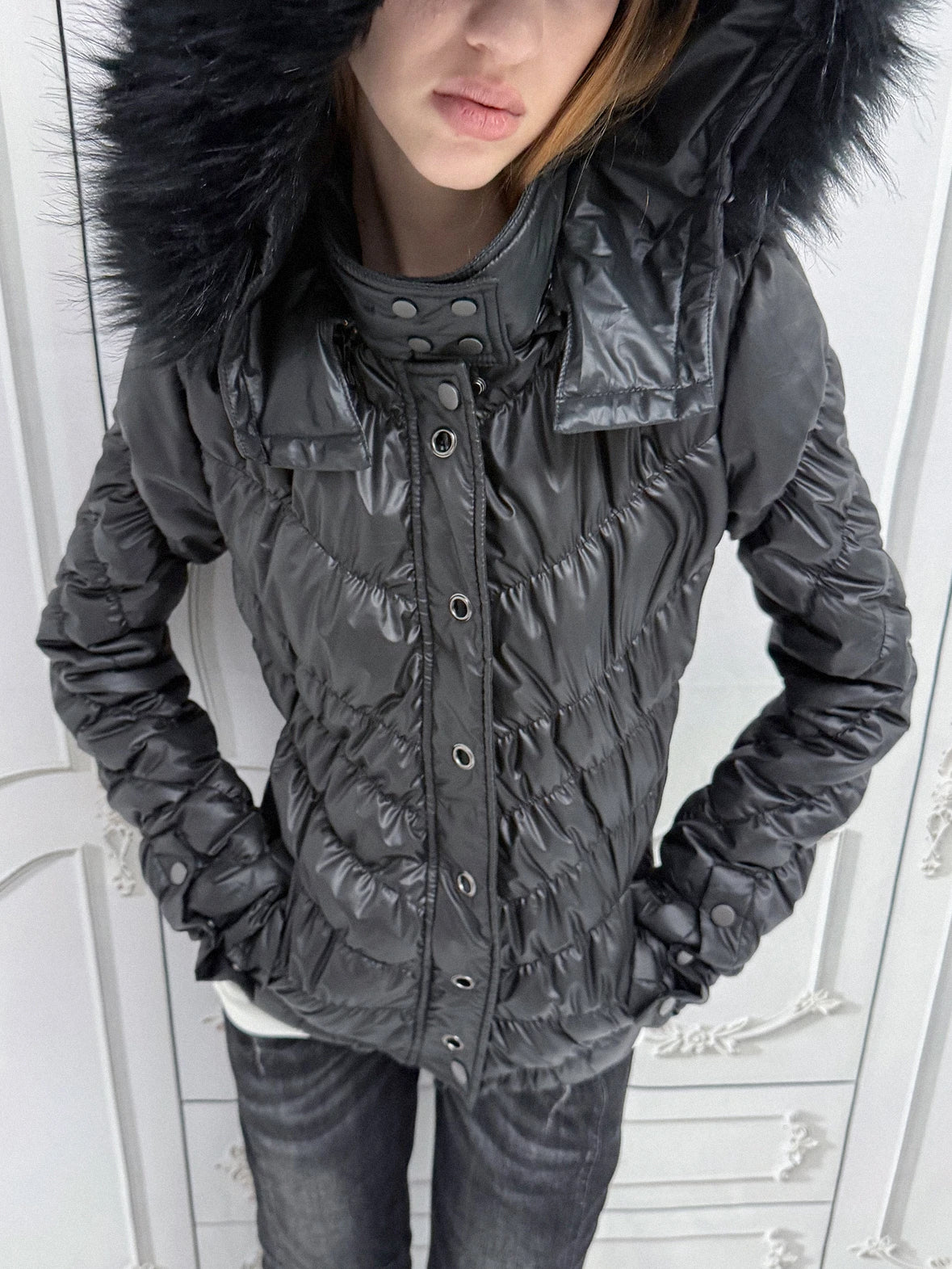 Quilted Down Jacket | Black