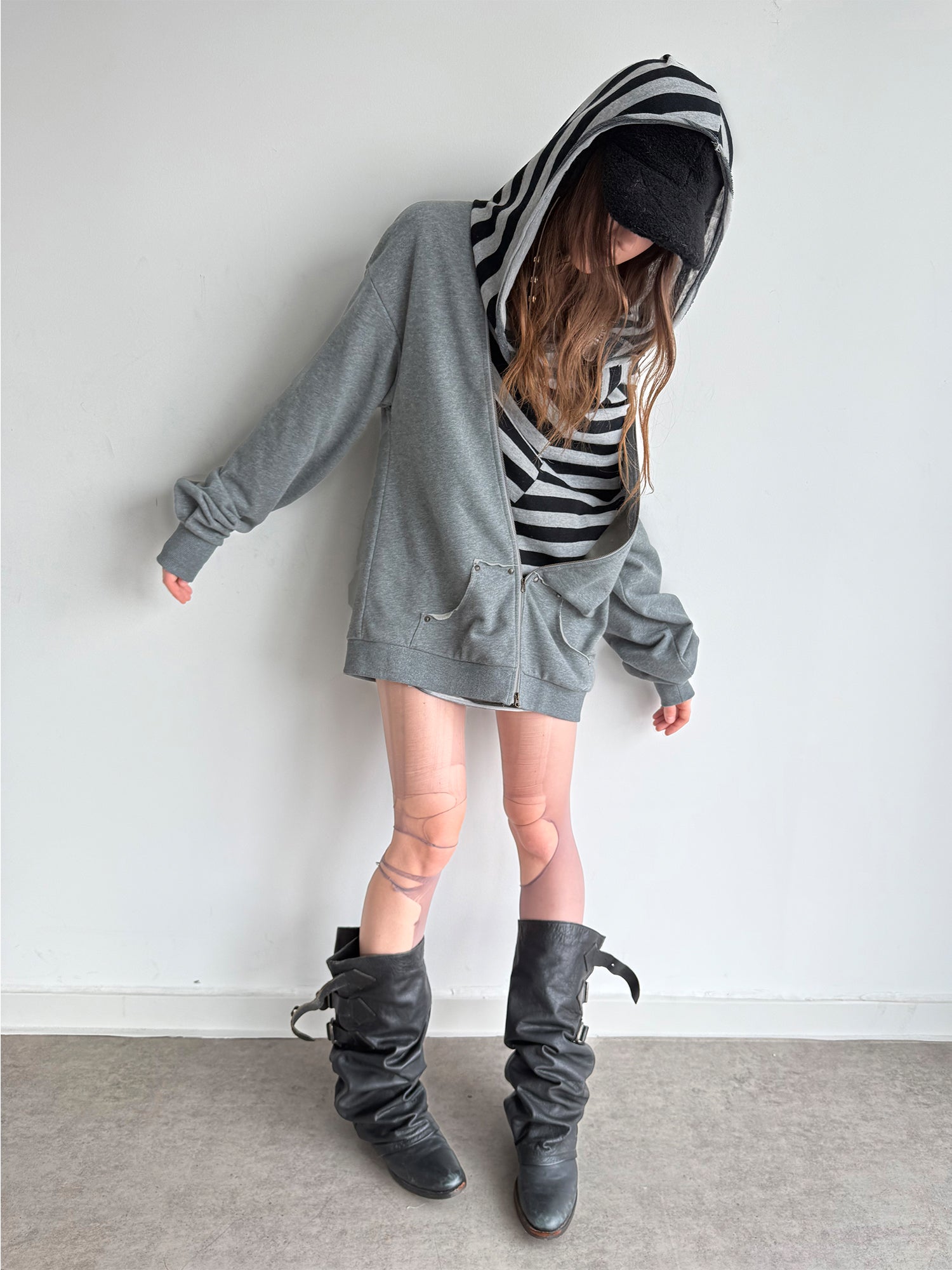 Layered Hoodie | Grey