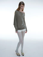 Baroque Slouch Top | Green