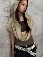 Hooded Batwing Top