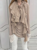 Cotton Ruffled Scarf | Sand
