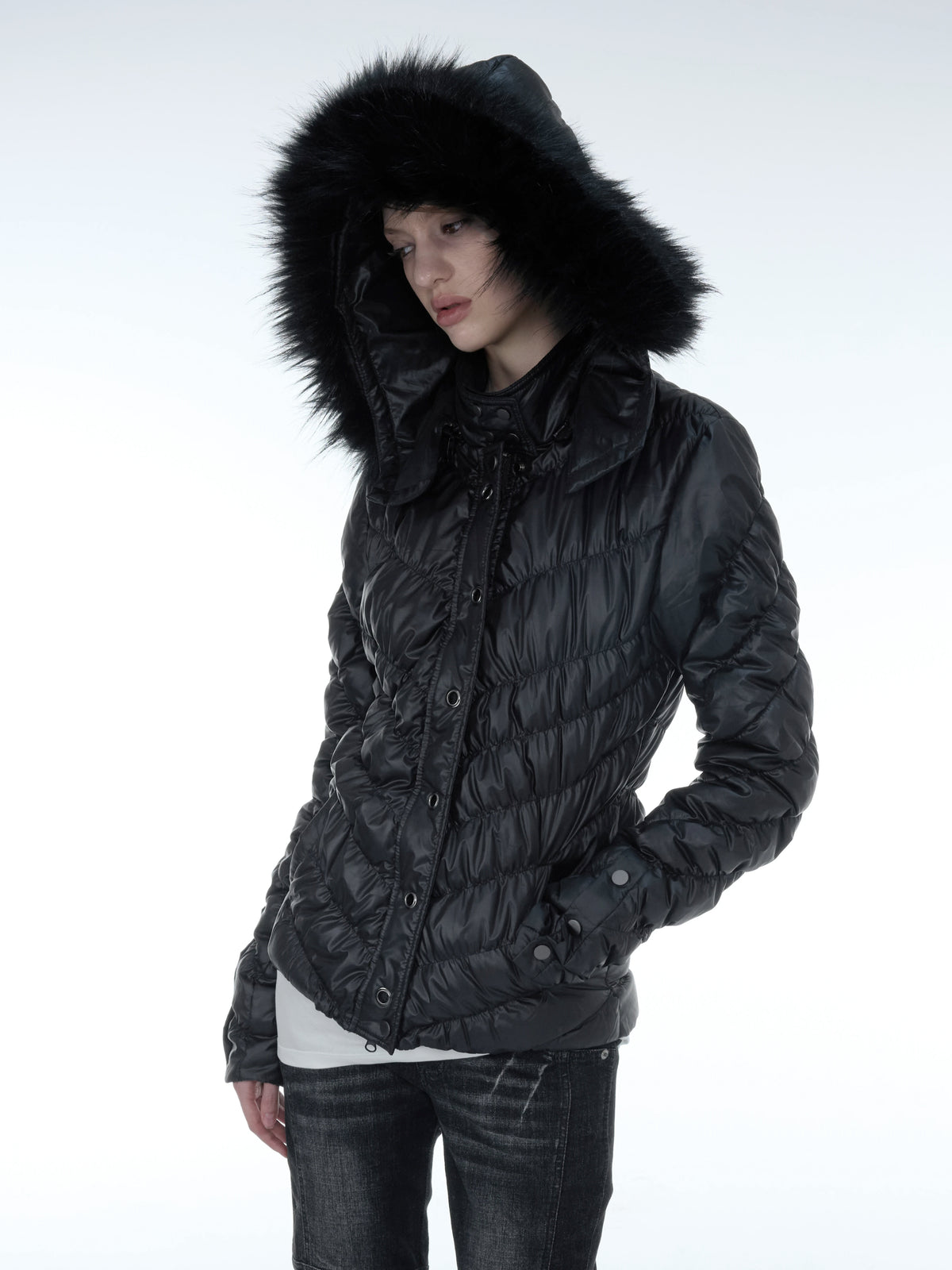 Quilted Down Jacket | Black