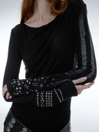 Studded Cuff Top | Black