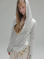 Layered Hooded Top  | Grey