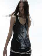 Sequins Tank Top | Black