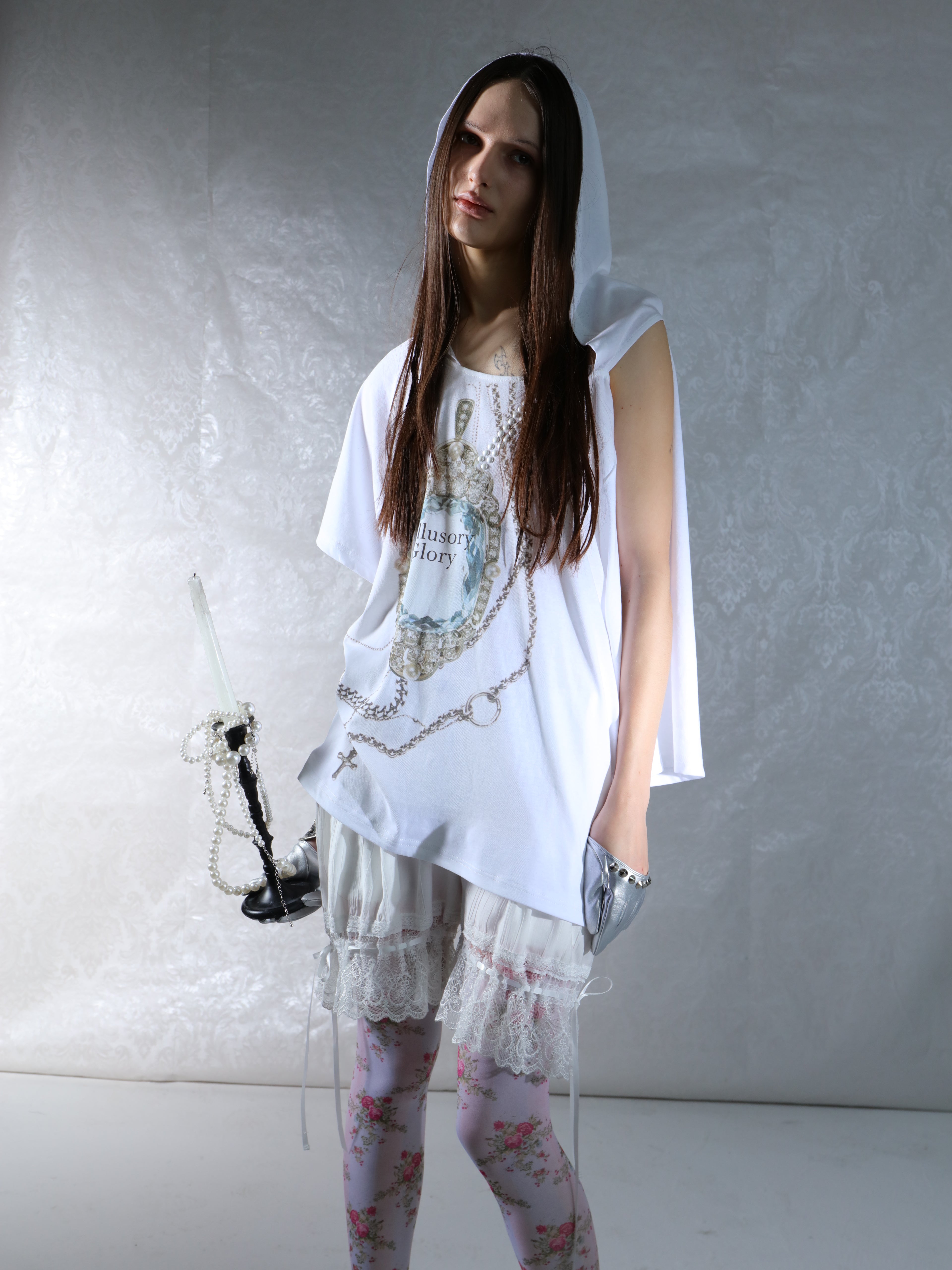 Batwing Hooded Top | White