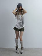 Sequins Tank Top | White