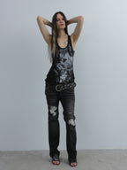 Sequins Tank Top | Black