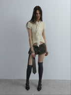 Ruffled Lace Blouse | Cream